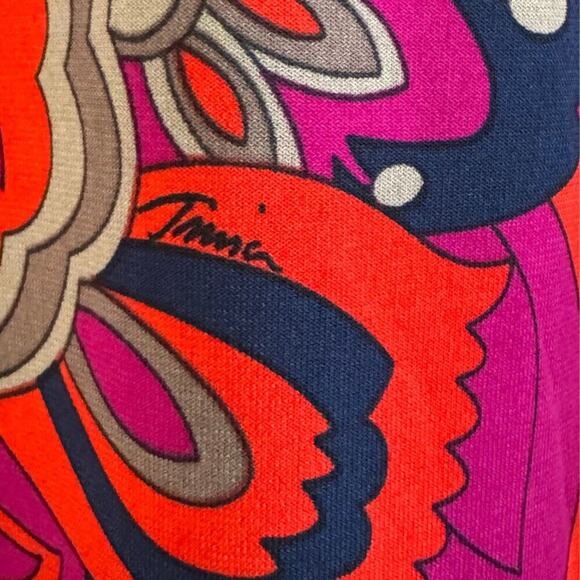 Trina by Trina Turk Retro Floral Long Sleeve Knit Dress NWT Size M - Picture 7 of 7